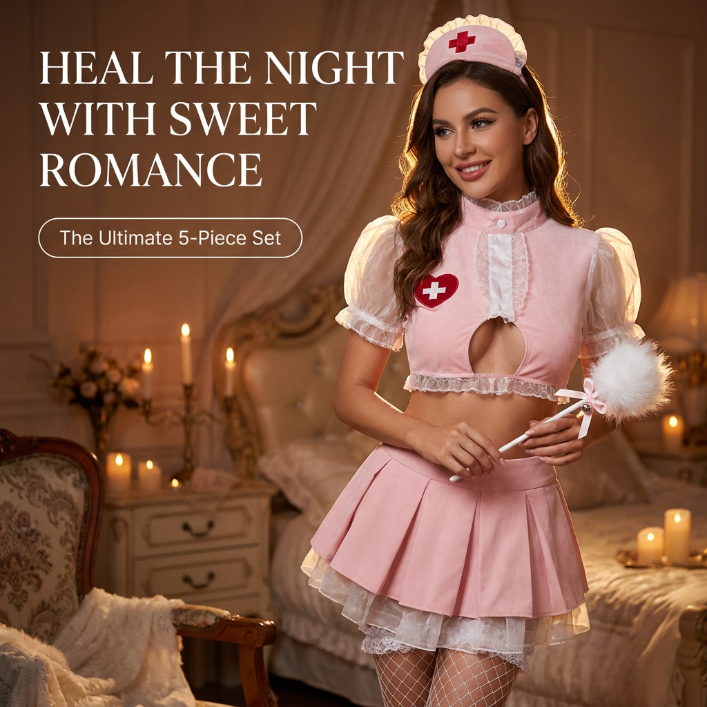 Blush Five-Piece Nurse Costume - Detail image 1