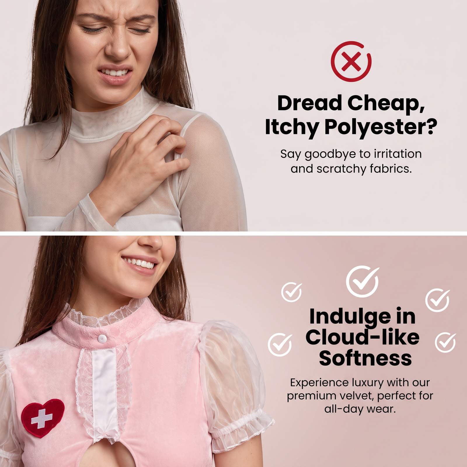 Blush Five-Piece Nurse Costume - Detail image 2