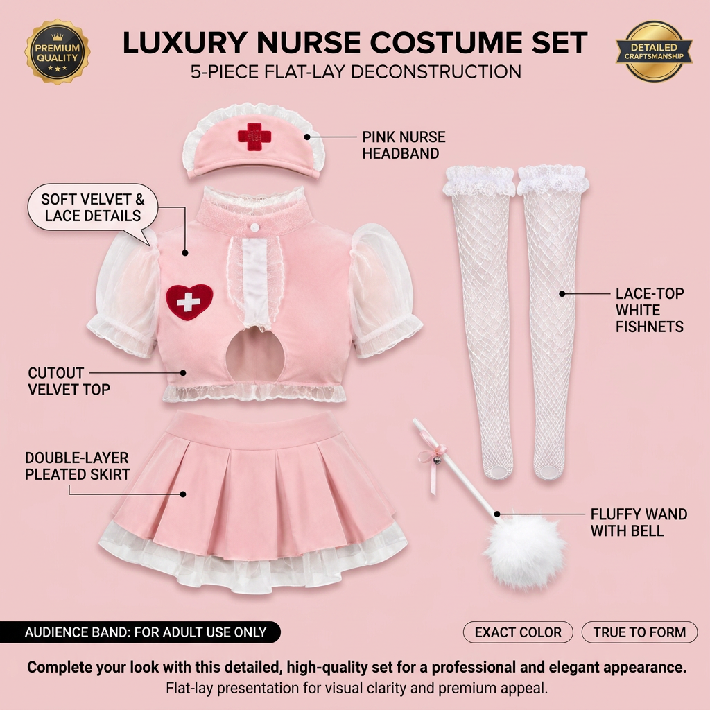 Blush Five-Piece Nurse Costume - Detail image 3