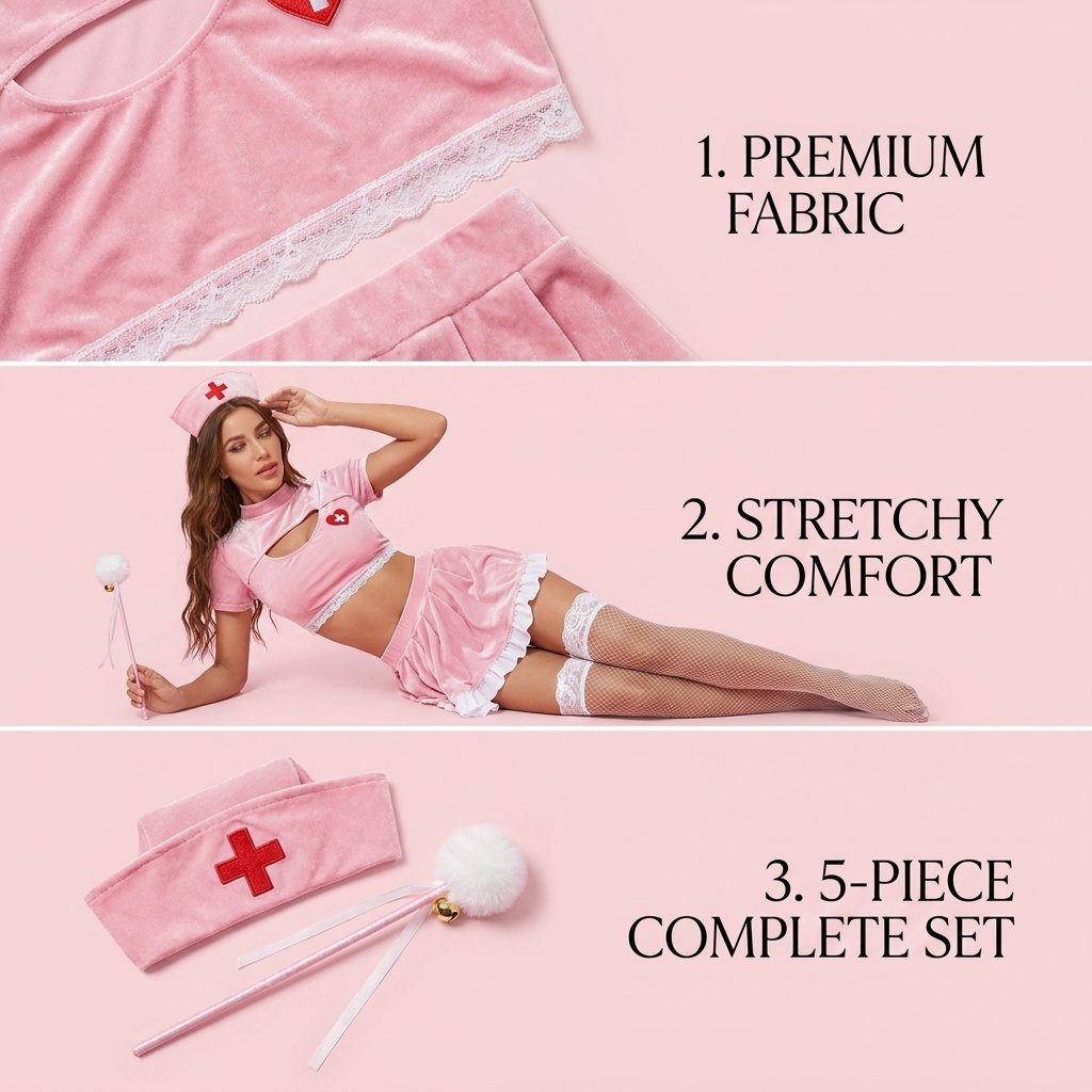 Blush Five-Piece Nurse Costume - Main image 7