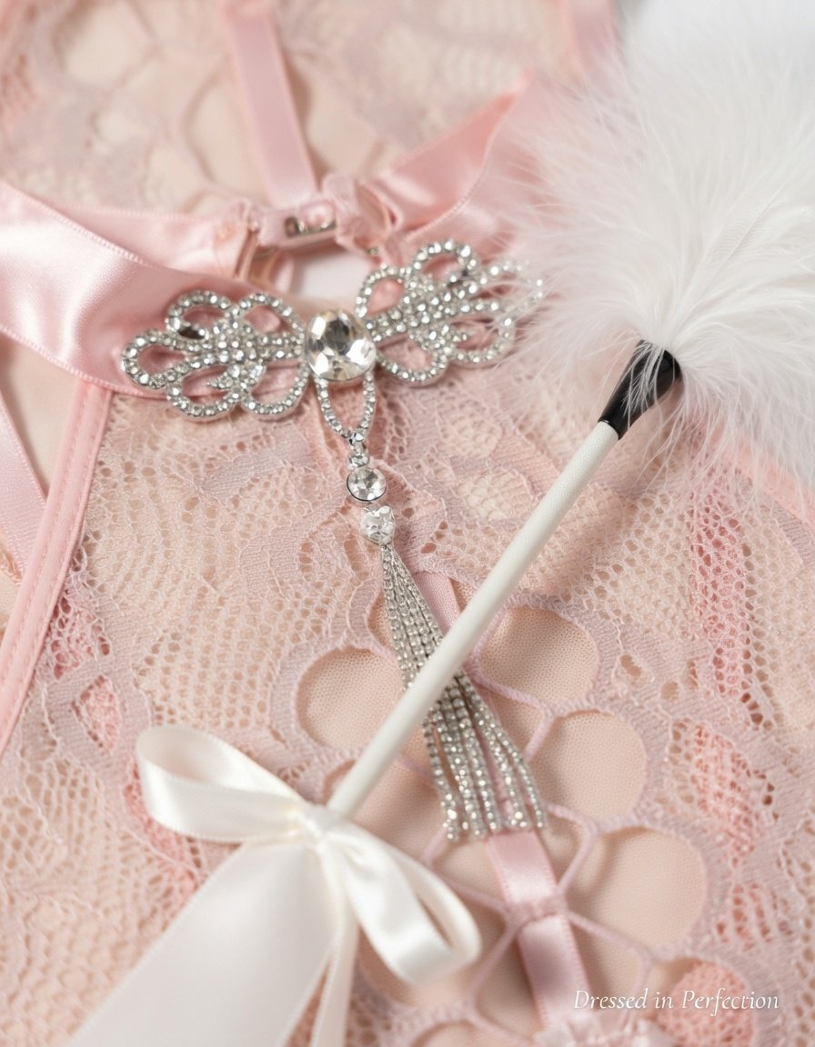 Blush Mesh Ruffle Bodystocking Set - Detail image 4