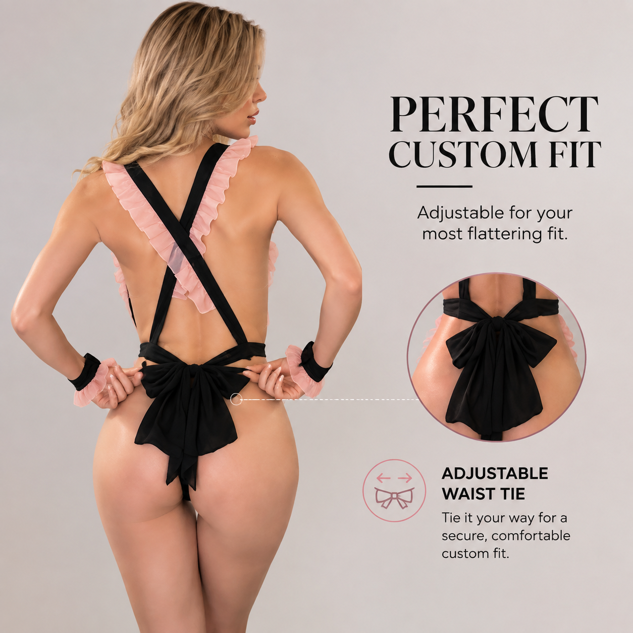 Blush-Trim Satin Maid Costume - Main image 5