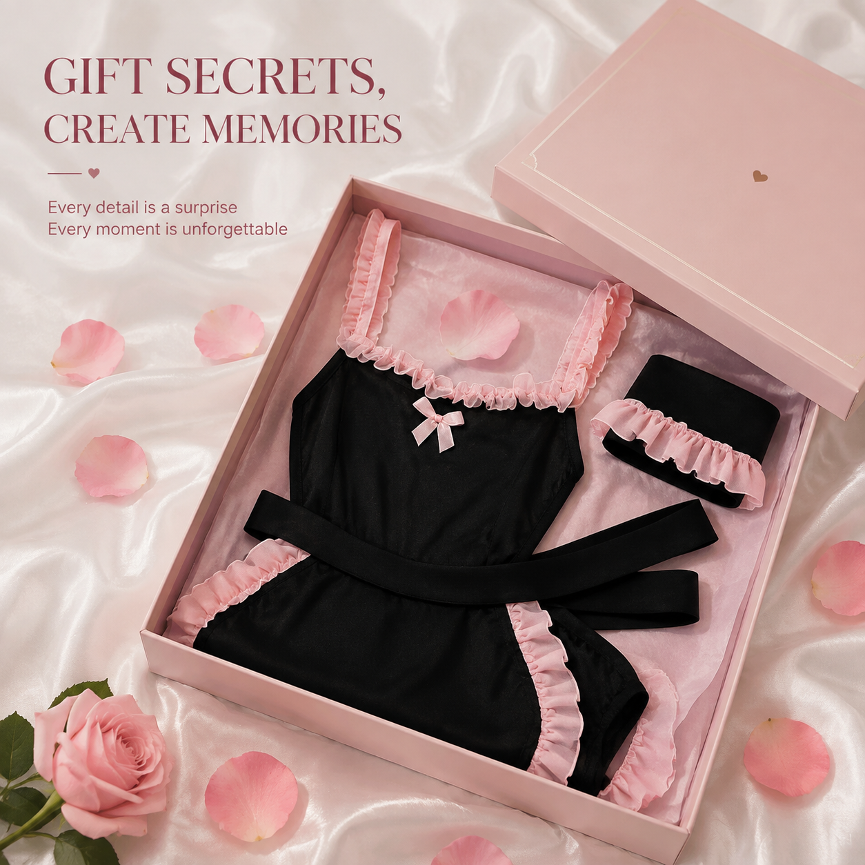 Blush-Trim Satin Maid Costume - Main image 8