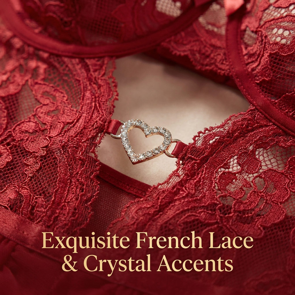 Crimson Lace Corset Babydoll Set - Main image 3