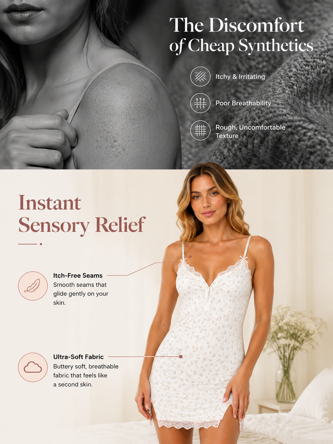 Ivory Floral Lace Cami Nightdress - Detail image 2
