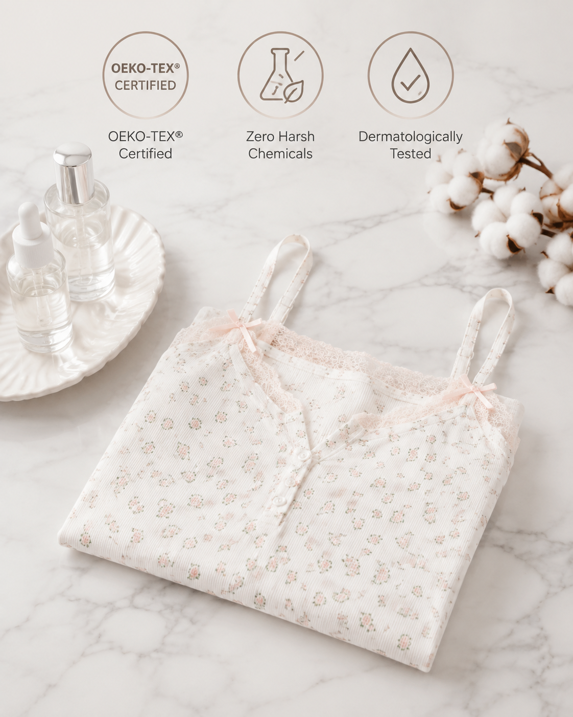 Ivory Floral Lace Cami Nightdress - Detail image 7