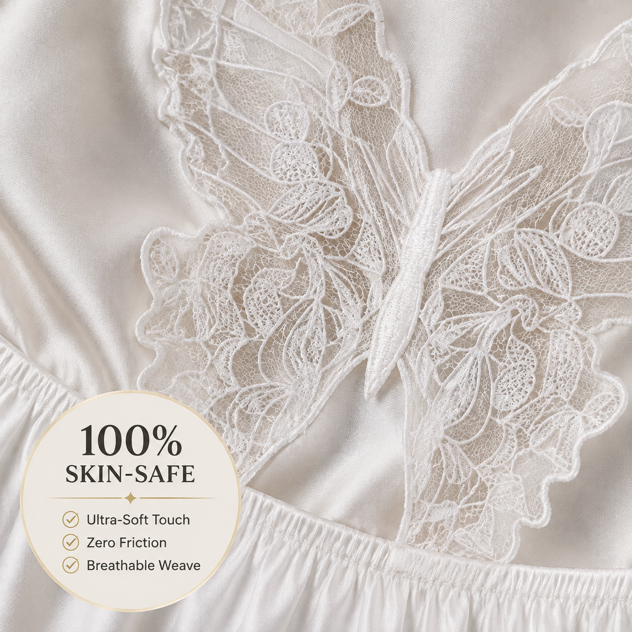 Ivory Lace-Back Satin Slip Nightdress - Main image 3