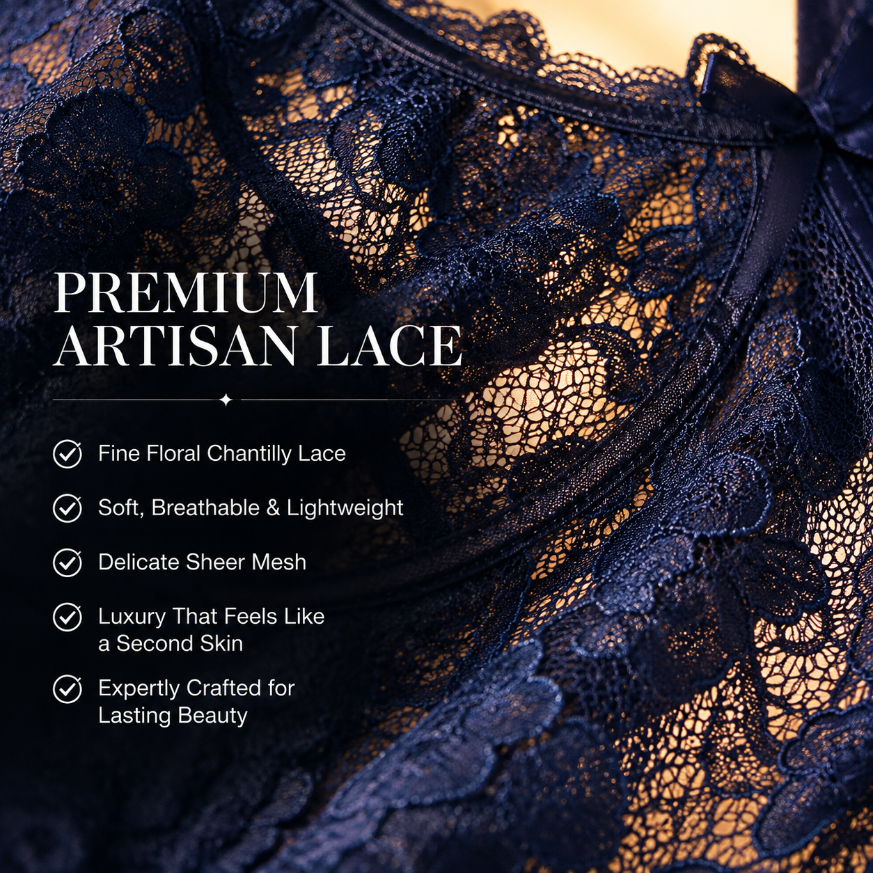 Midnight Allure Deep V Sheer Bodysuit - Main image 3