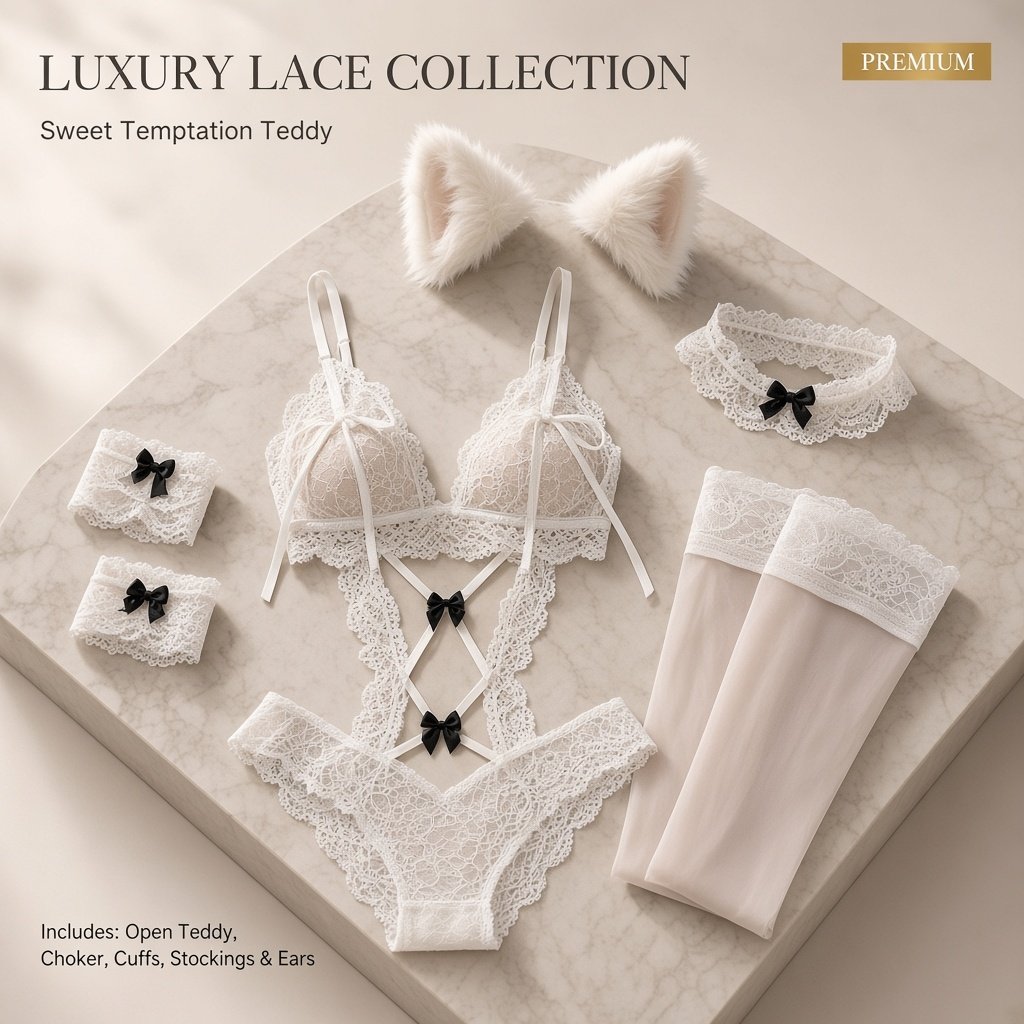 Moonlit Desire Lace Bodysuit - Sku image 1