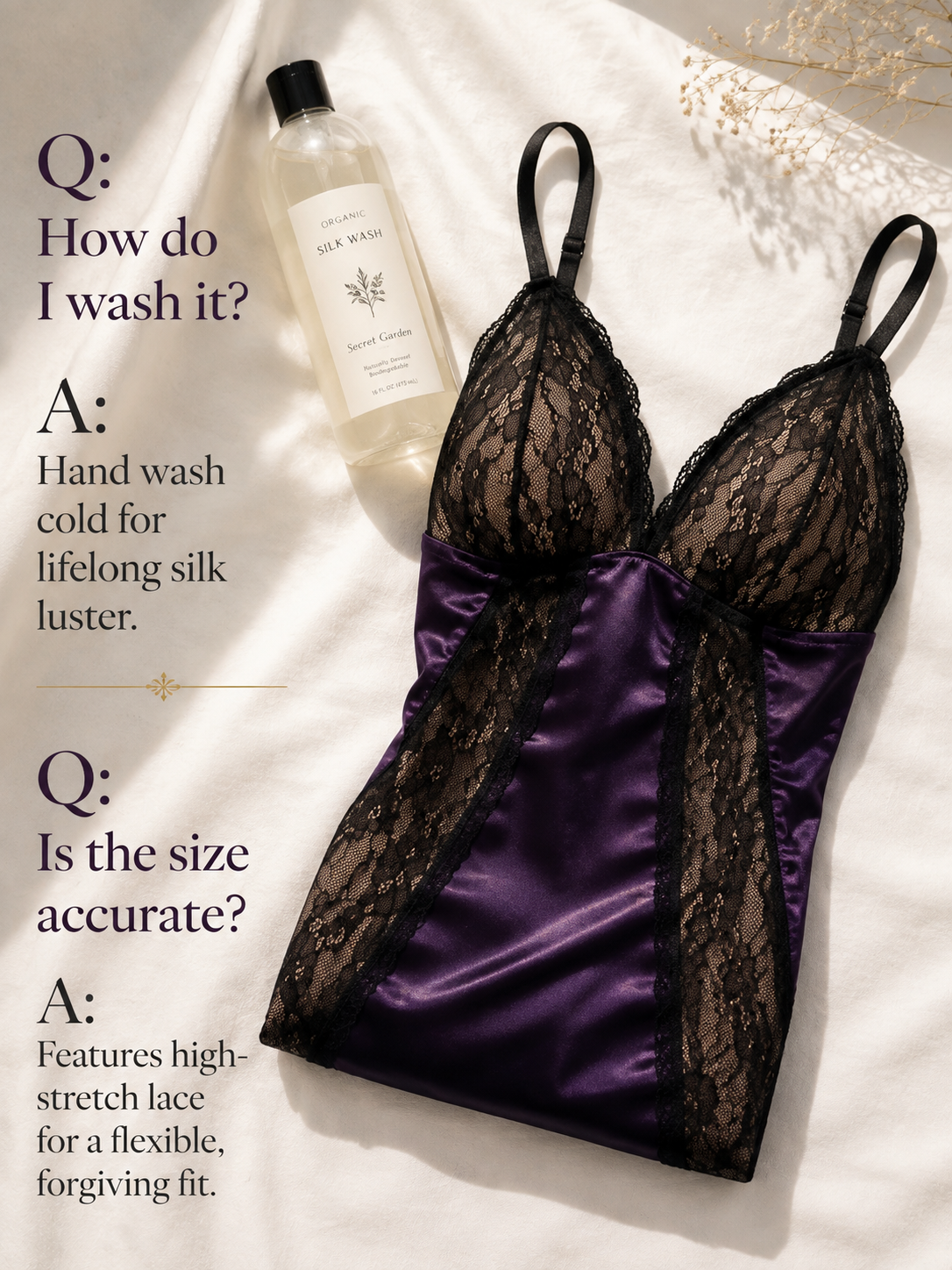 Purple Allure Plus Size Lace Chemise - Detail image 8