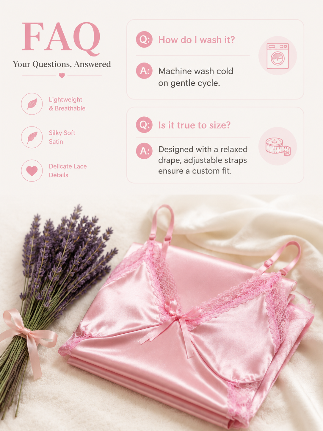 Rose Lace-Trim Satin Slip Nightdress - Detail image 9