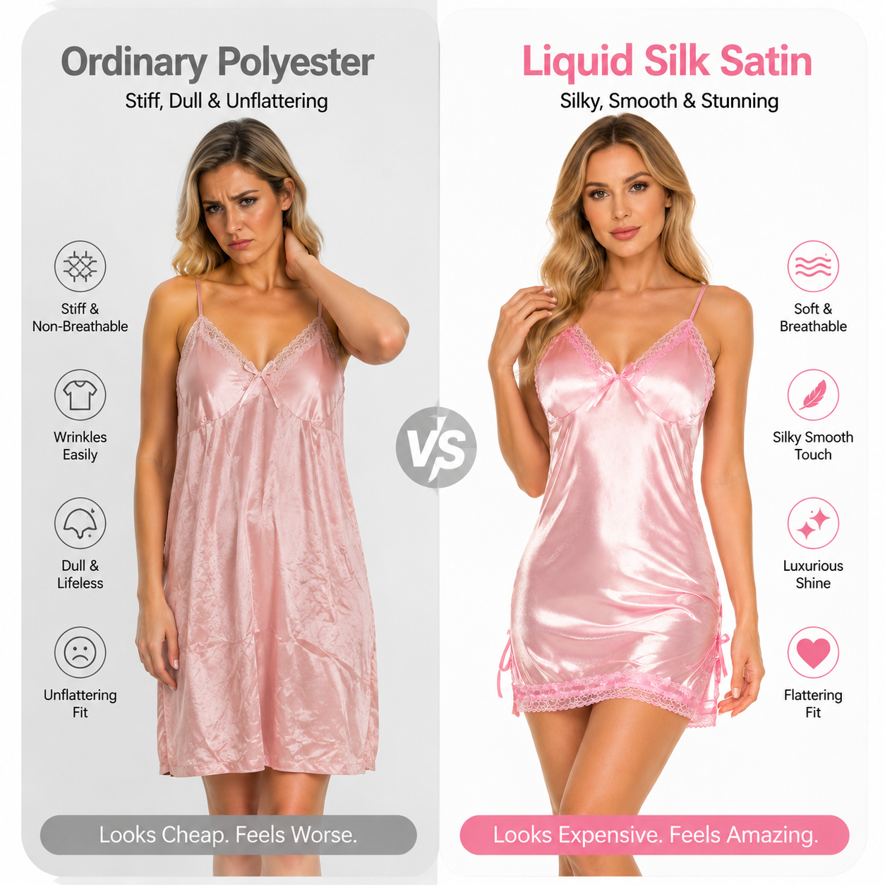 Rose Lace-Trim Satin Slip Nightdress - Main image 6