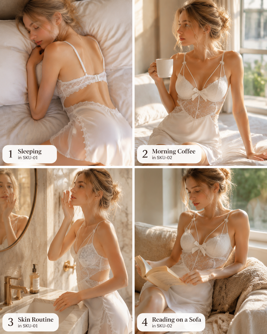 Silk Embrace Push-Up Satin Chemise - Detail image 5