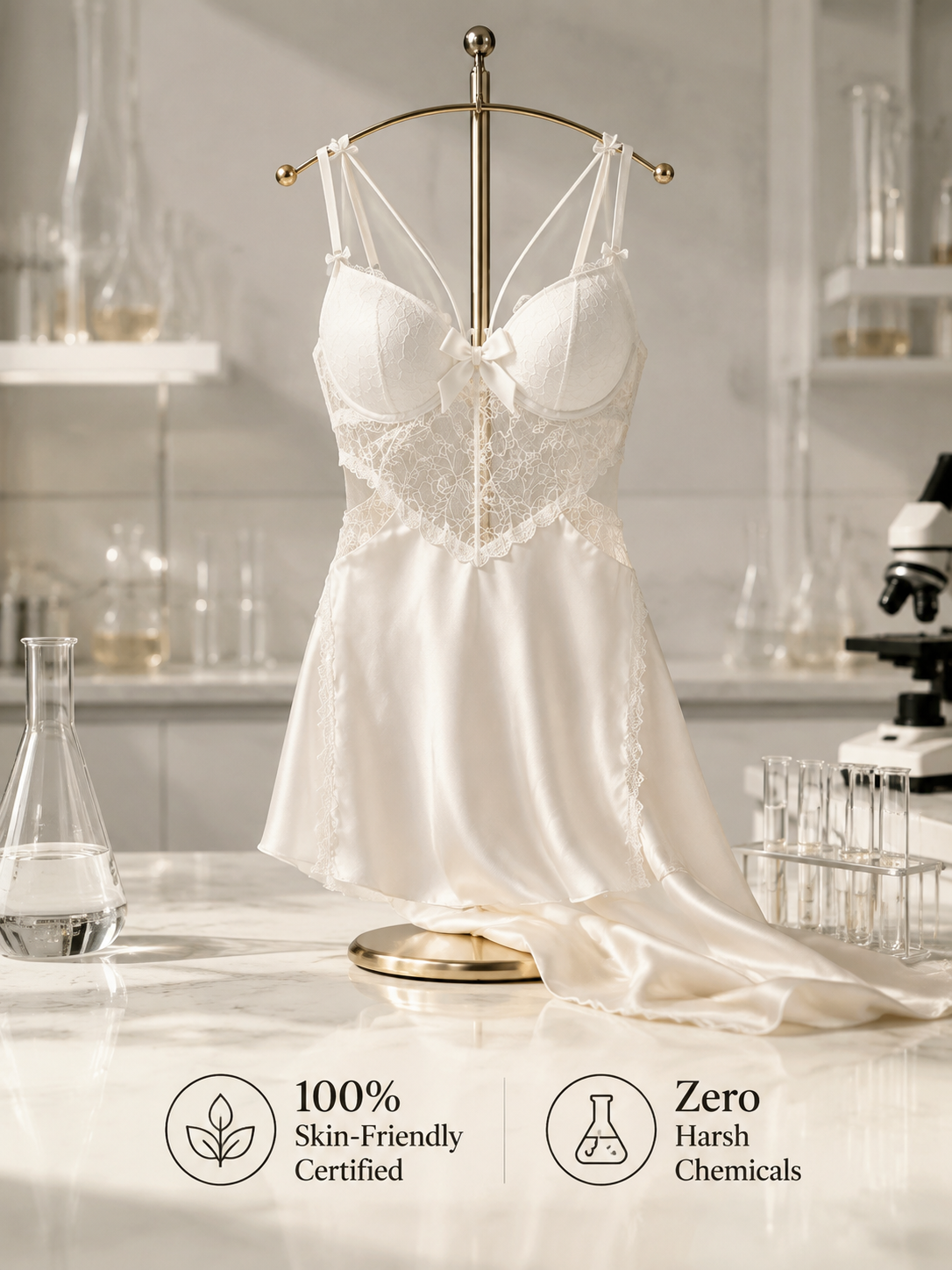 Silk Embrace Push-Up Satin Chemise - Detail image 7