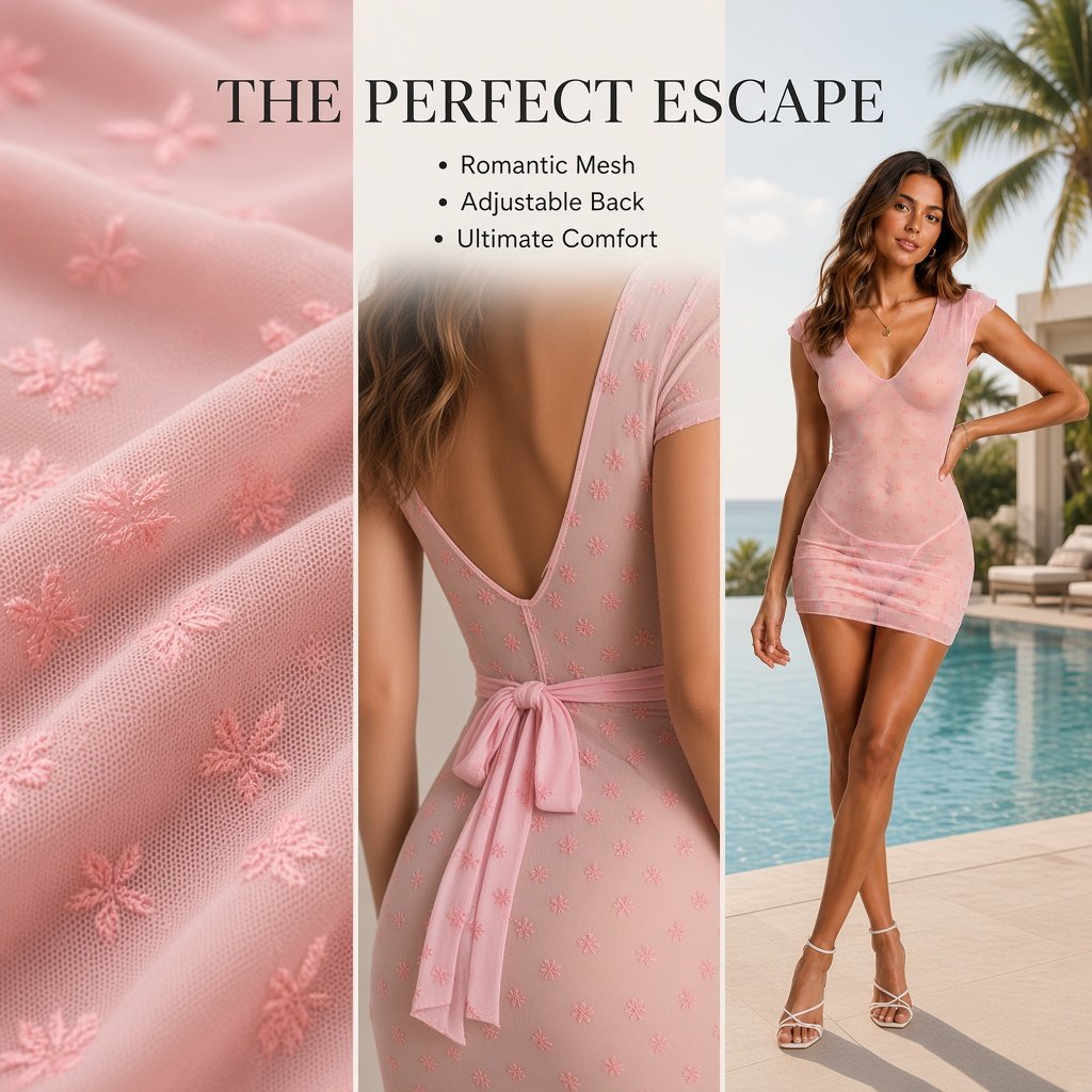 Velvet Desire Deep V Sheer Chemise - Main image 7