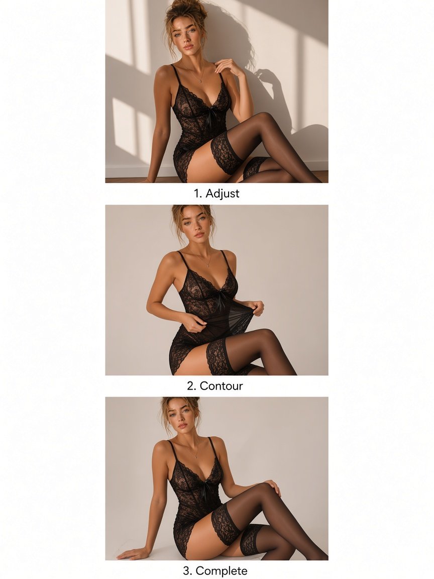 Violet Allure Sheer Lace Chemise - Detail image 6