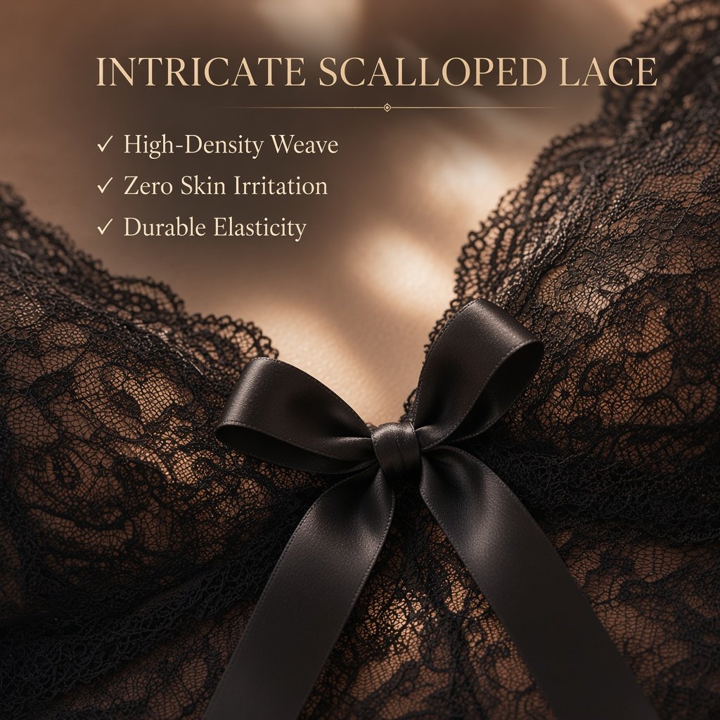 Violet Allure Sheer Lace Chemise - Main image 3