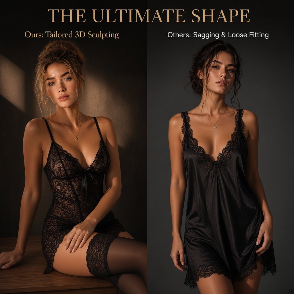 Violet Allure Sheer Lace Chemise - Main image 6