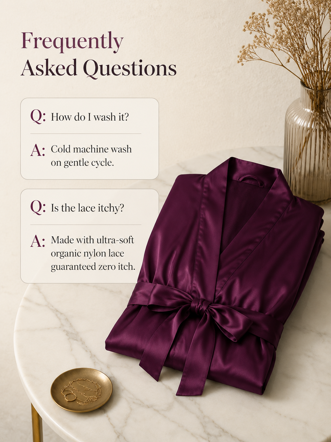 Violet Muse Satin Slip Dress & Robe Set - Detail image 9