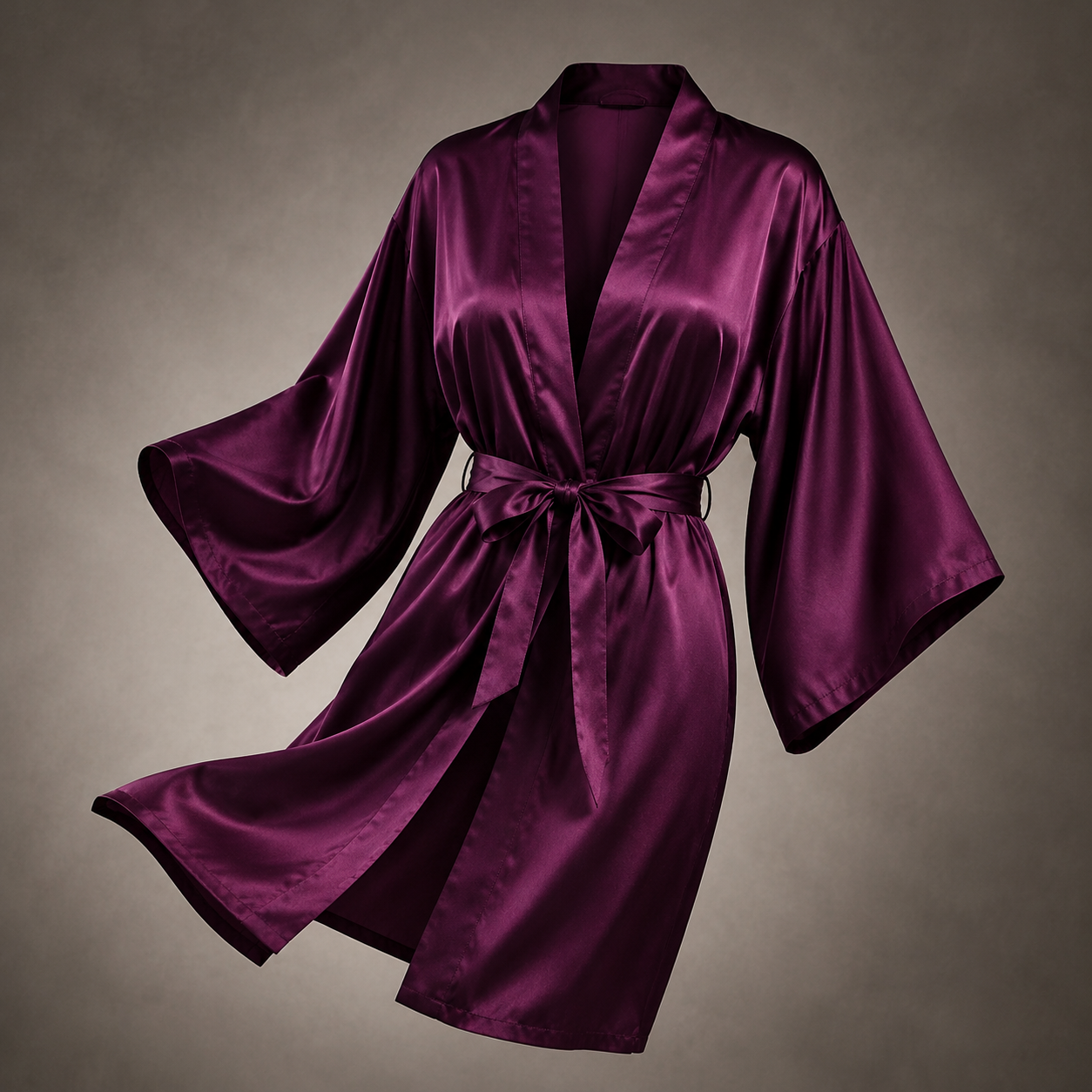 Violet Muse Satin Slip Dress & Robe Set - Sku image 1
