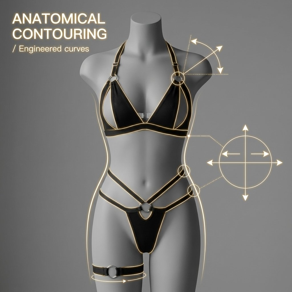 Sexy Cutout 3-Piece Lingerie Set product detail 3