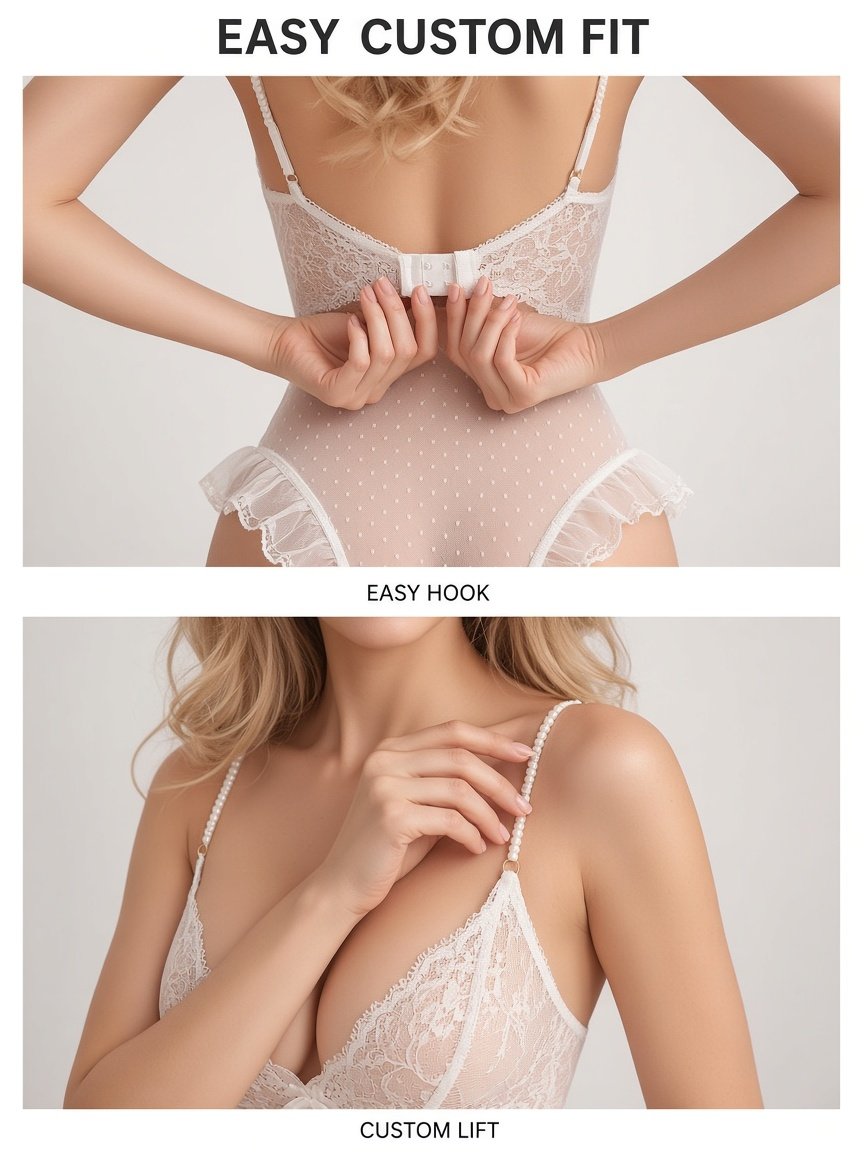 Pearl Lace Teddy Bodysuit product detail 5