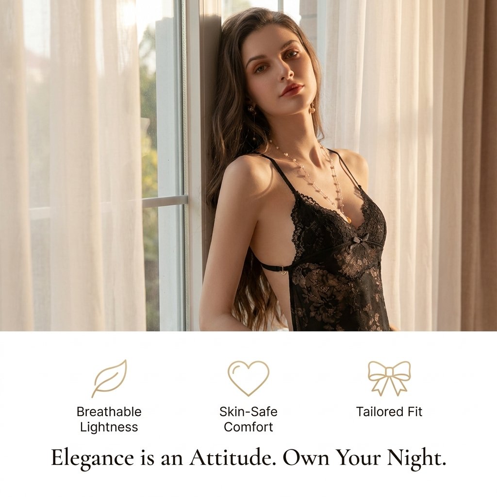 Plus Size Lace Babydoll Nightdress product detail 10
