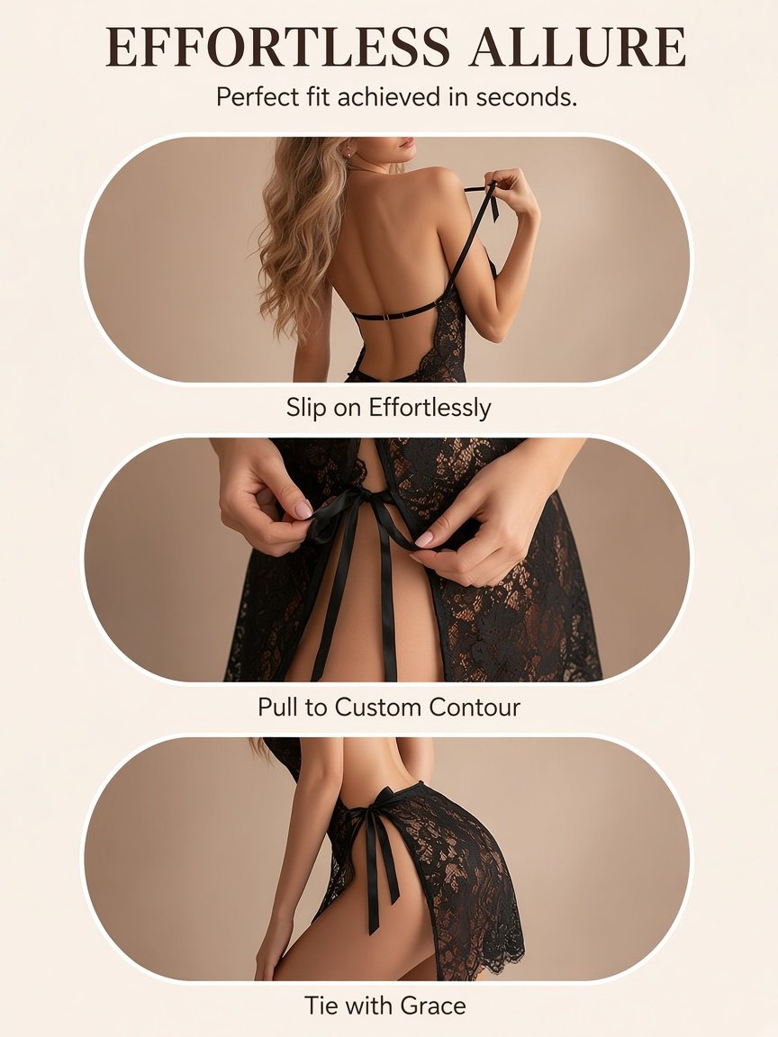 Plus Size Lace Babydoll Nightdress product detail 6