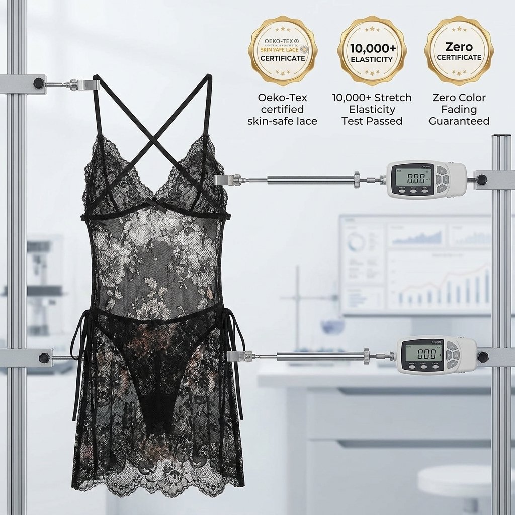 Plus Size Lace Babydoll Nightdress product detail 7