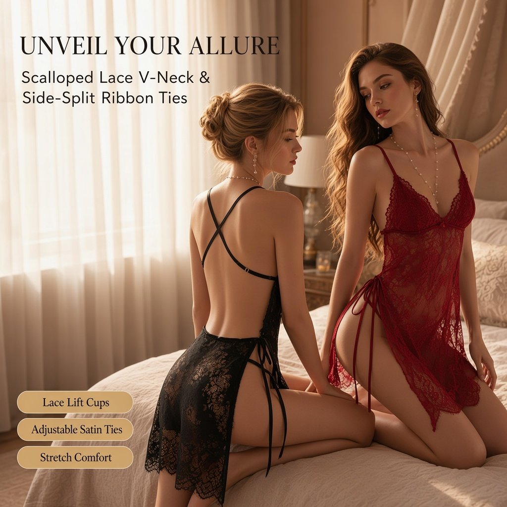 Plus Size Lace Babydoll Nightdress main image 1