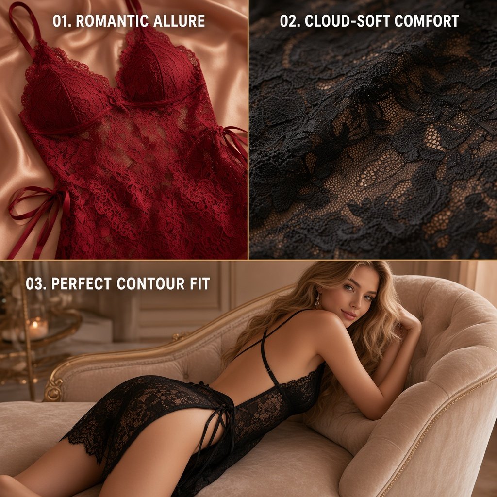 Plus Size Lace Babydoll Nightdress main image 7