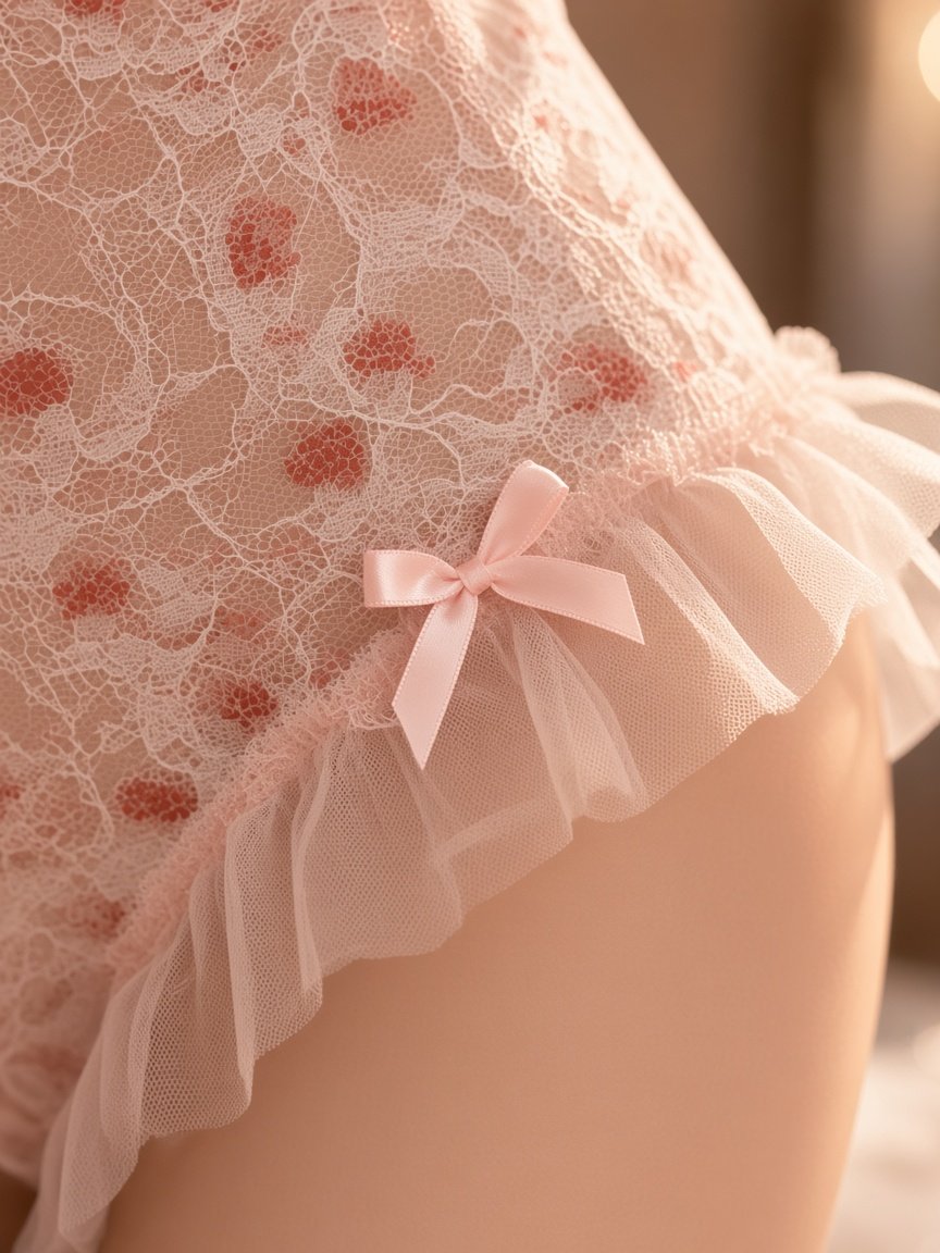 Cherry Lace Cutout Teddy Bodysuit product detail 4