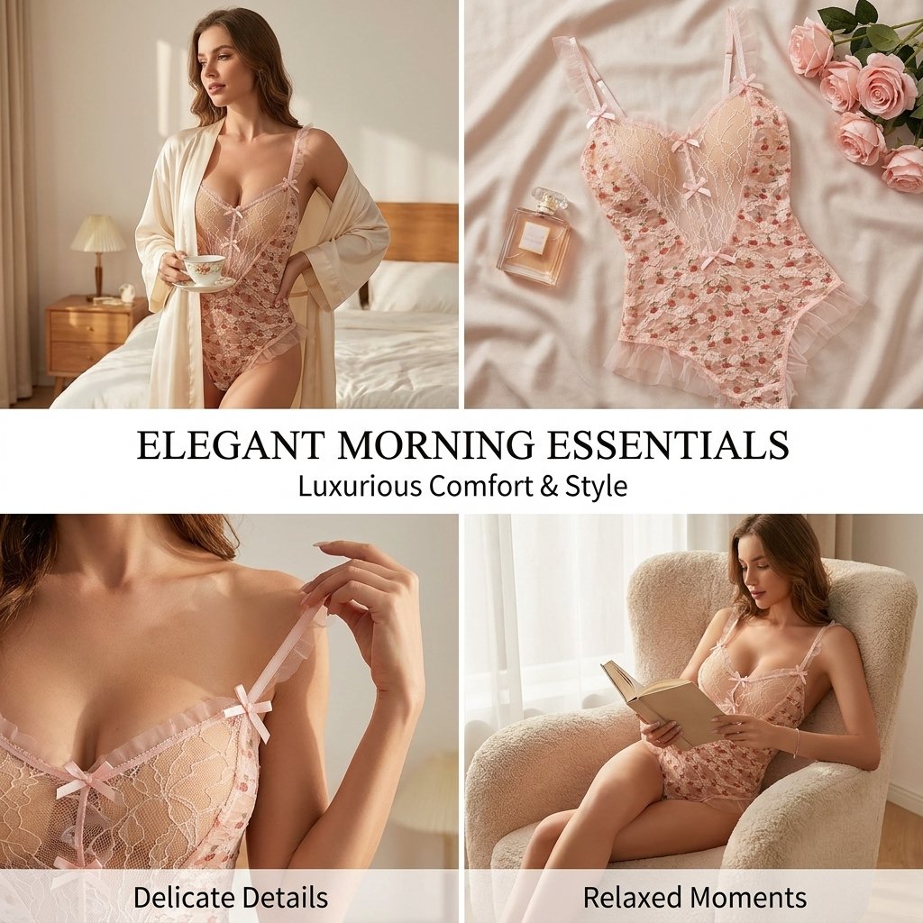 Cherry Lace Cutout Teddy Bodysuit product detail 5