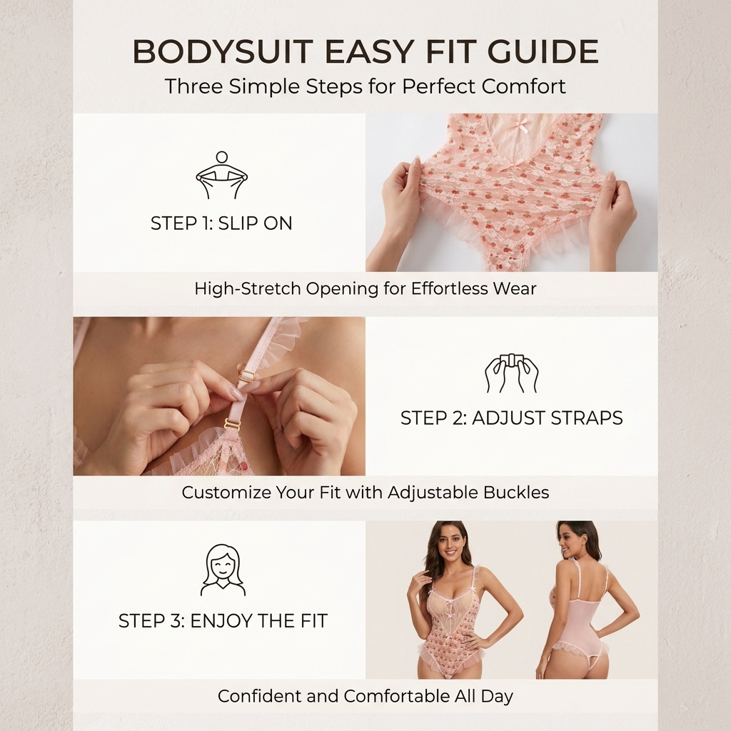 Cherry Lace Cutout Teddy Bodysuit product detail 6
