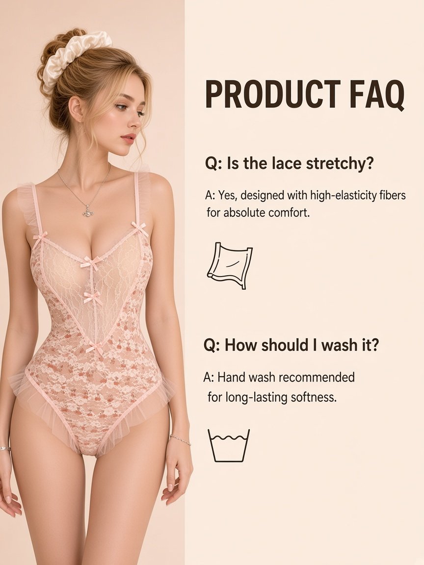 Cherry Lace Cutout Teddy Bodysuit product detail 9