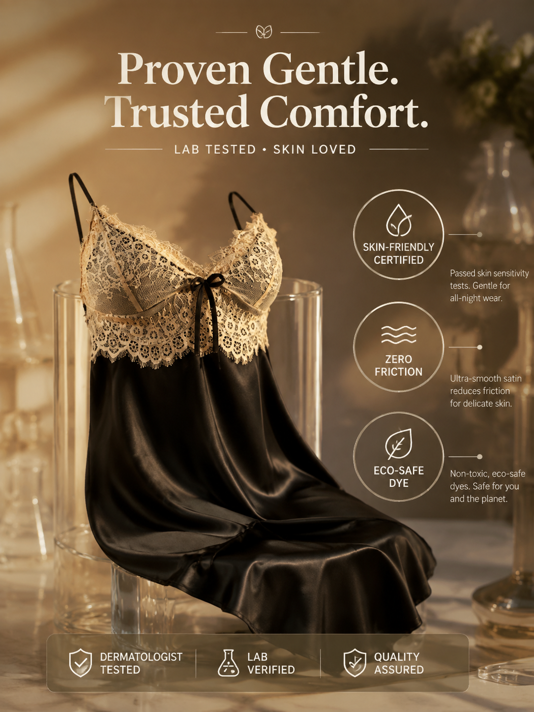 Satin Cami, Shorts & Robe 3-Piece Pajama Set product detail 7
