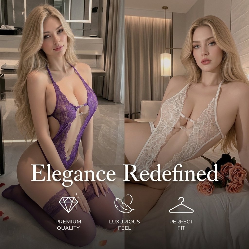 Sheer Strappy Teddy Bodysuit main image 1
