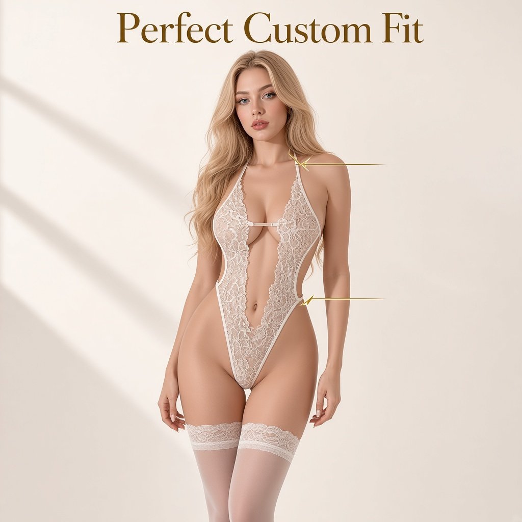 Sheer Strappy Teddy Bodysuit main image 5