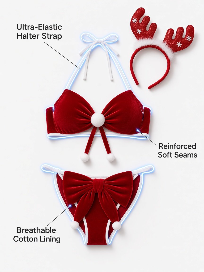 Merry Temptation Christmas Lingerie Set — detail 3