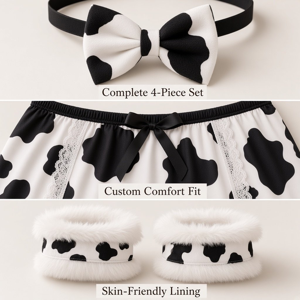 Moo Muse Cow Print Lingerie Set — main 7