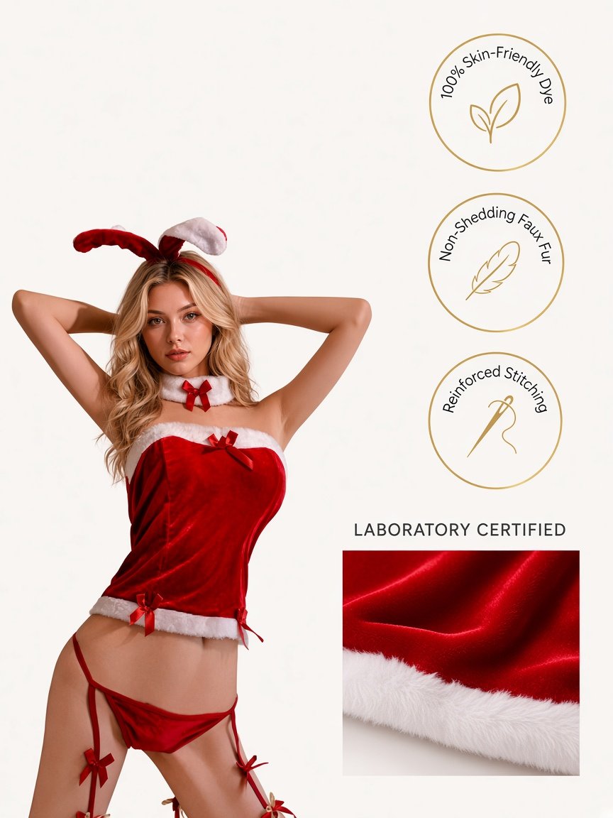 Midnight Bunny Christmas Lingerie Set — detail 7