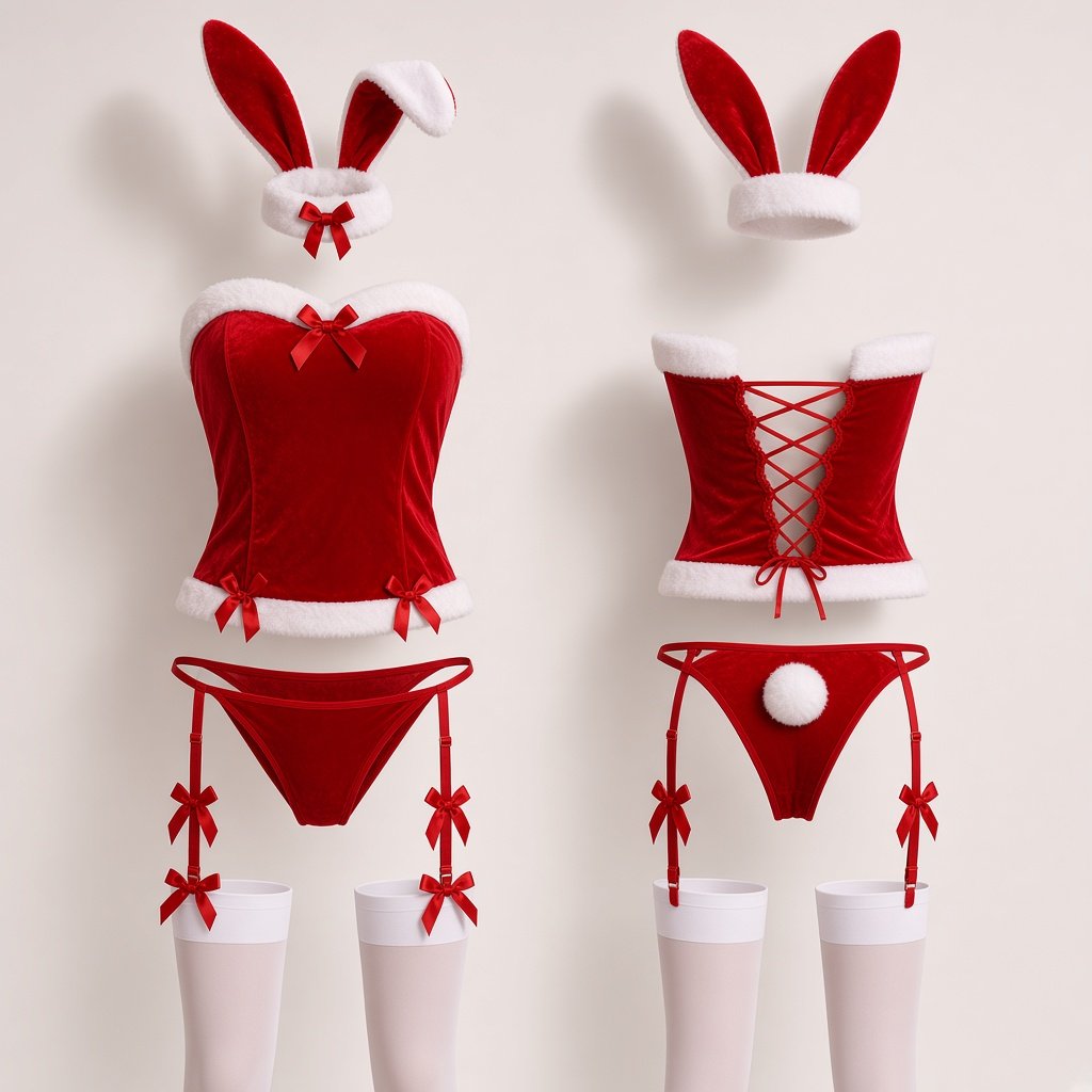 Midnight Bunny Christmas Lingerie Set — sku 1