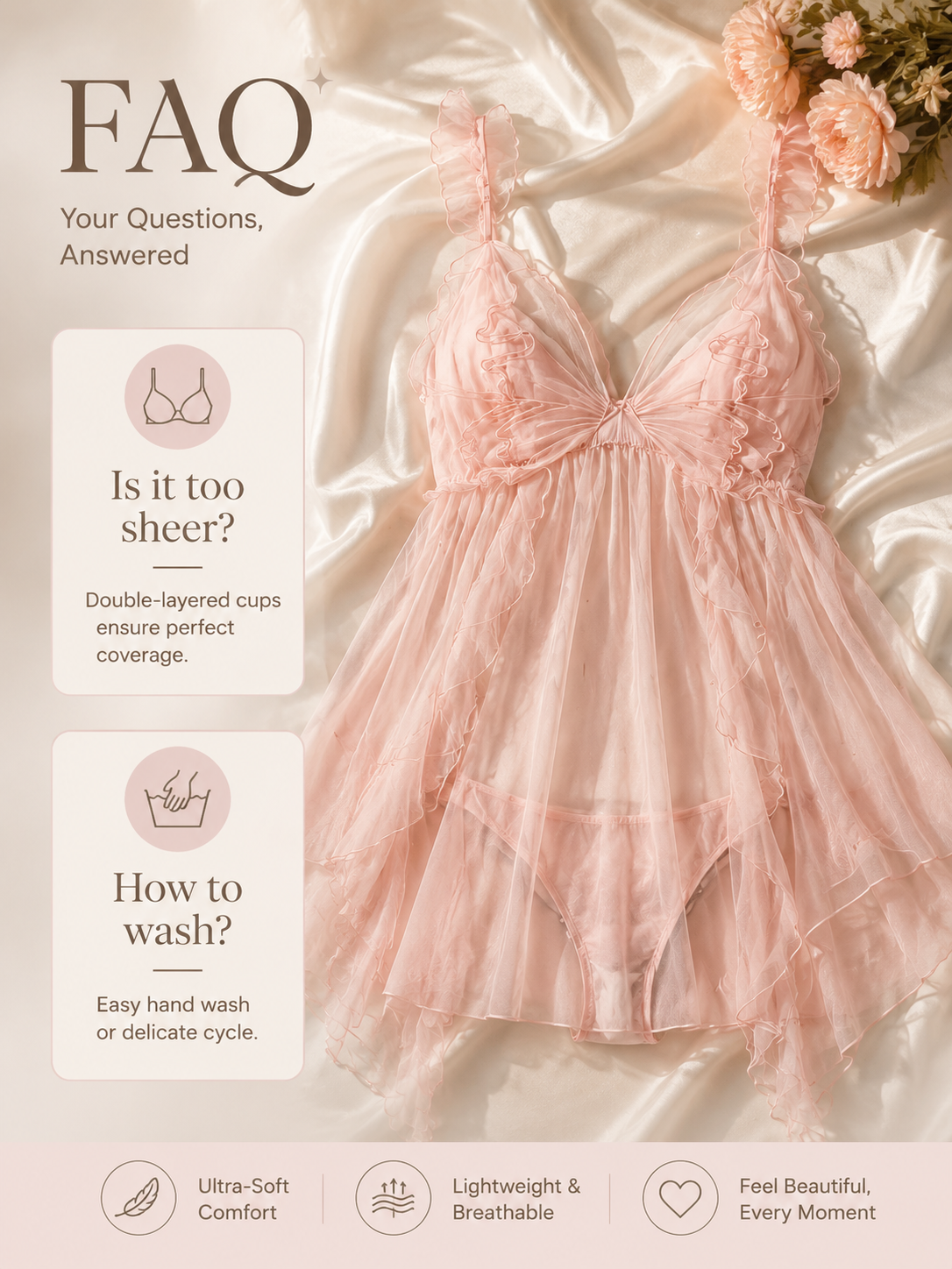 Butterfly Kiss Sheer Lace Chemise — detail 9