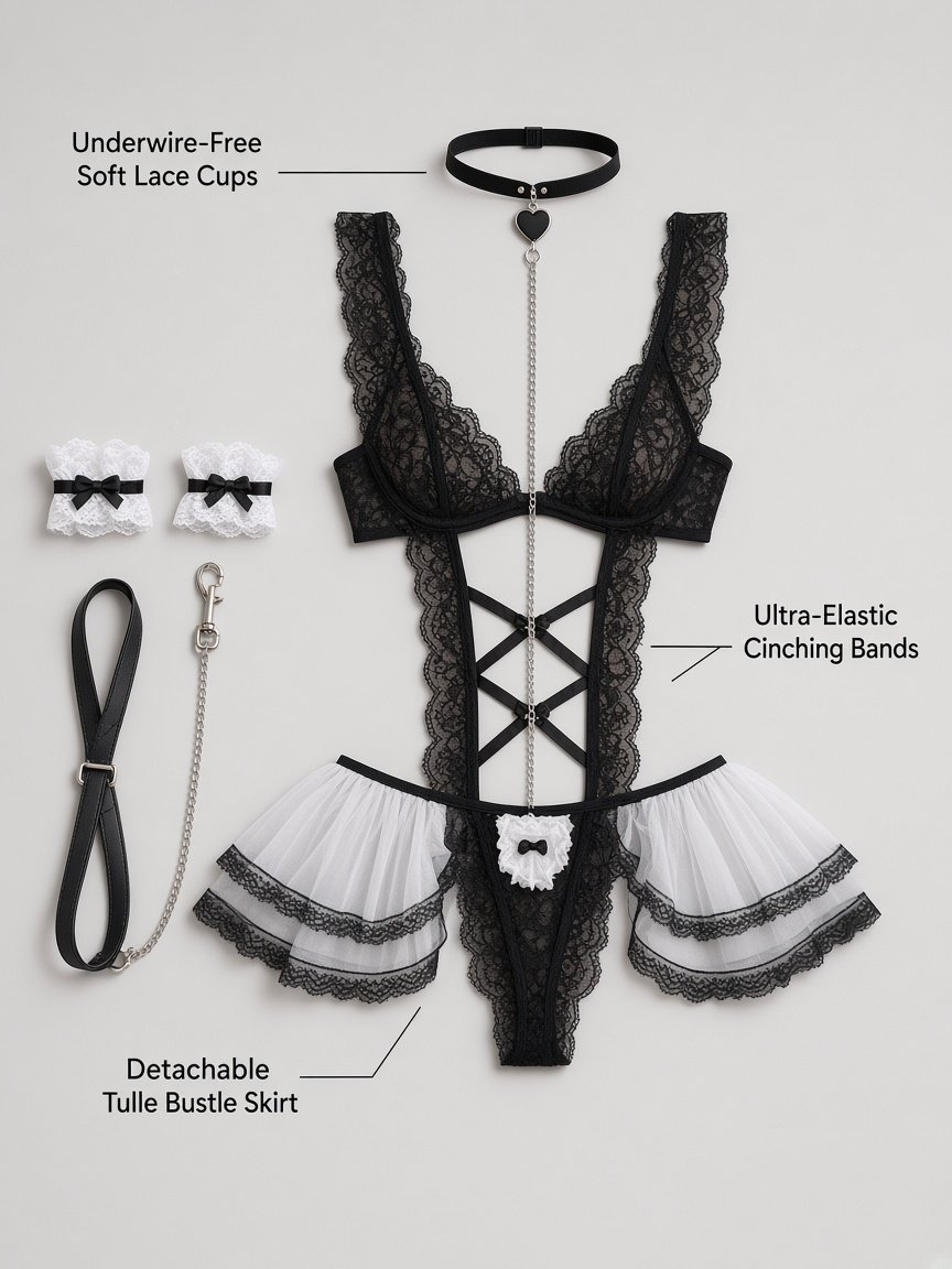 Sweet Temptation Lace Maid Lingerie Set — detail 3
