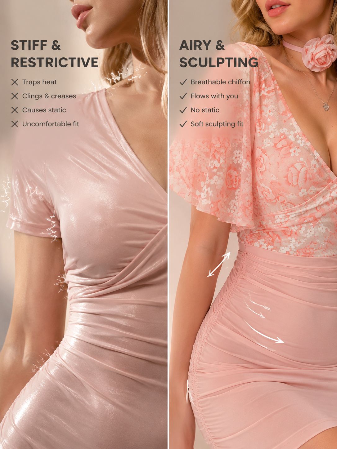Floral Desire Deep V Chemise — detail 2