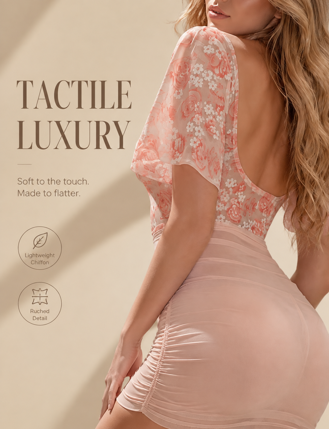 Floral Desire Deep V Chemise — detail 4