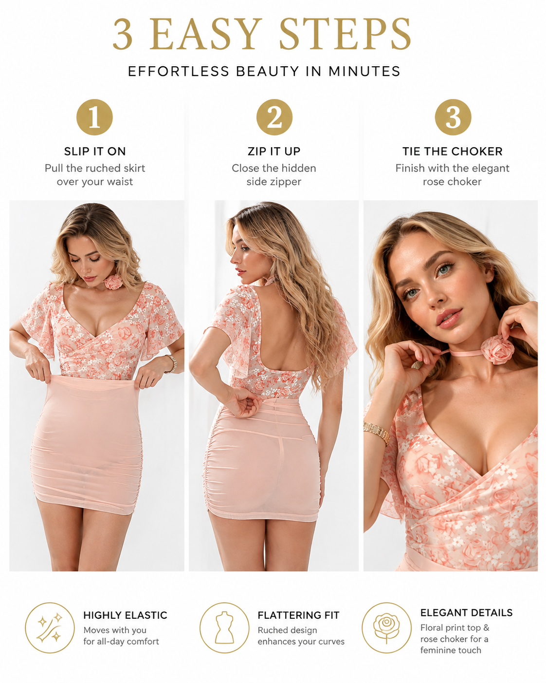Floral Desire Deep V Chemise — detail 6