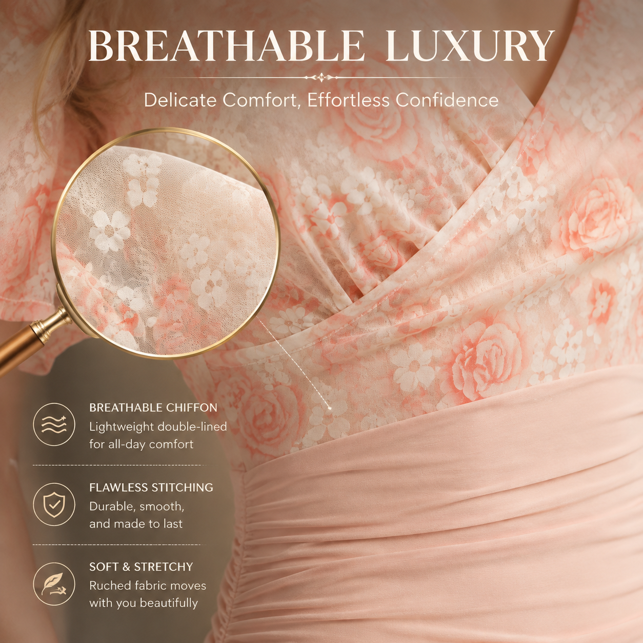 Floral Desire Deep V Chemise — main 3