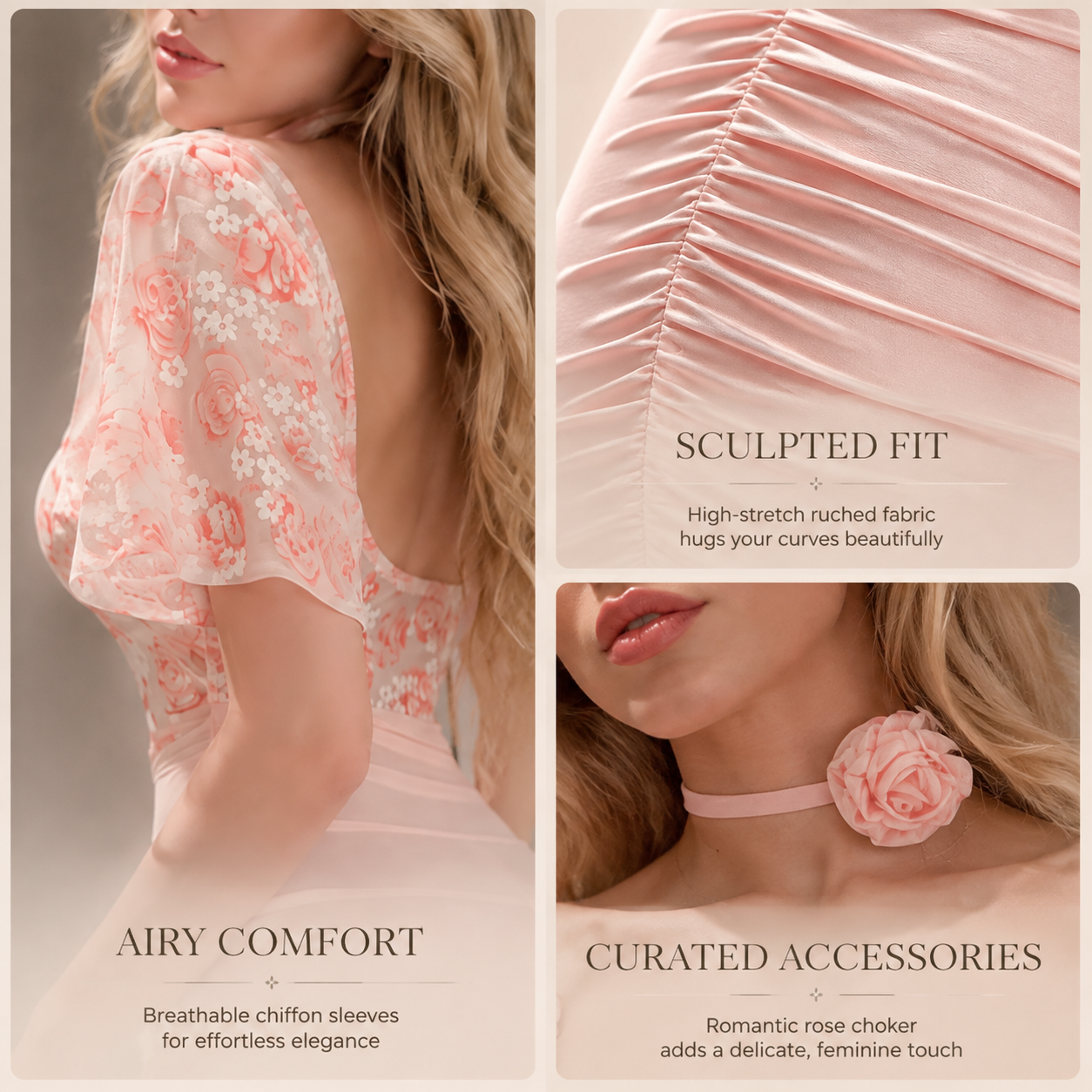 Floral Desire Deep V Chemise — main 7