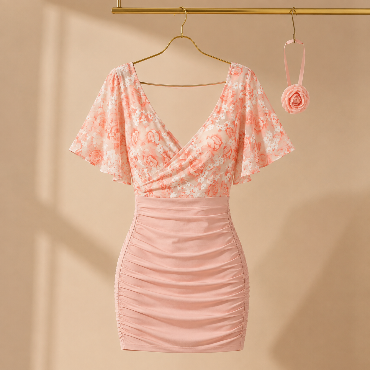 Floral Desire Deep V Chemise — sku 1